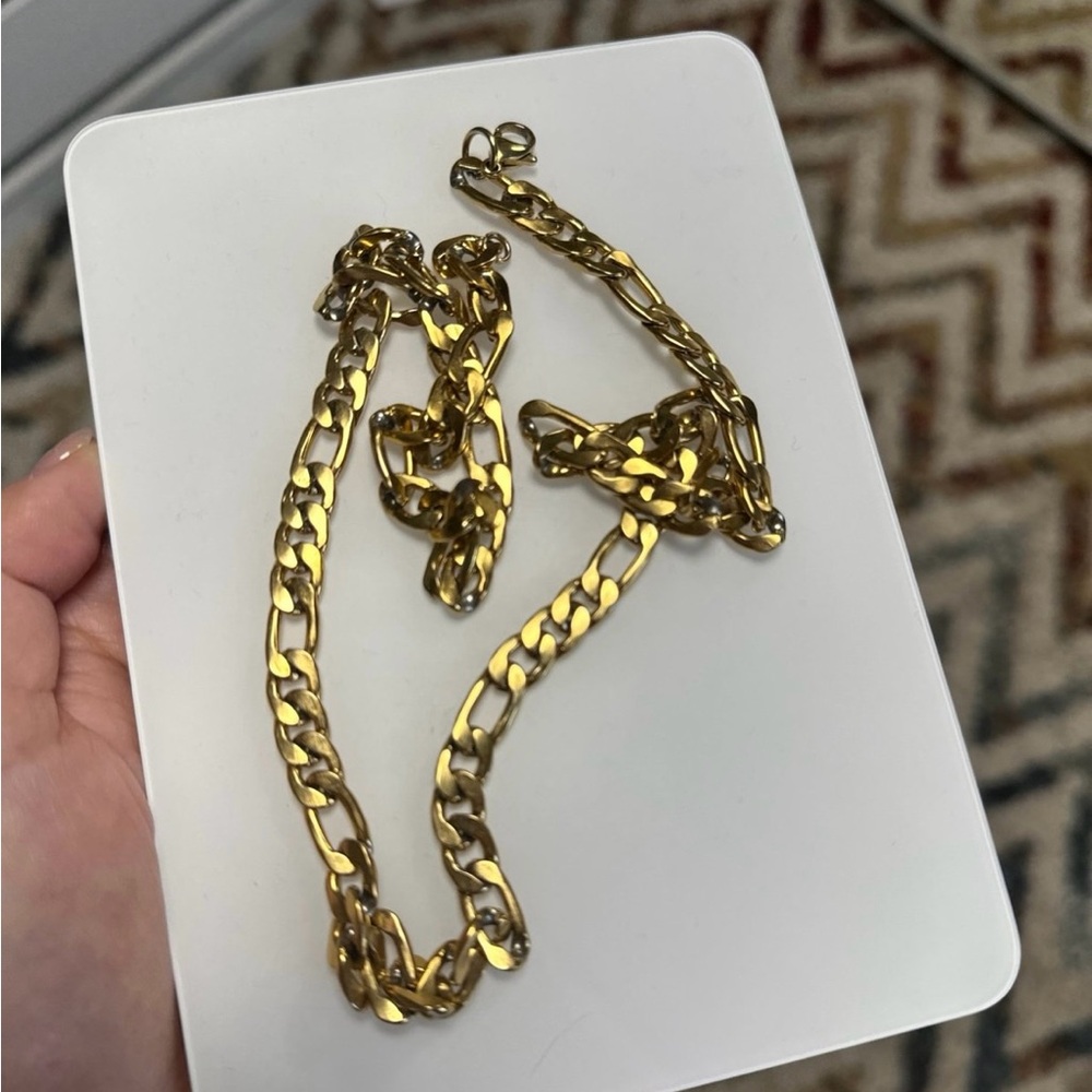 Gold plated stainless steel necklace